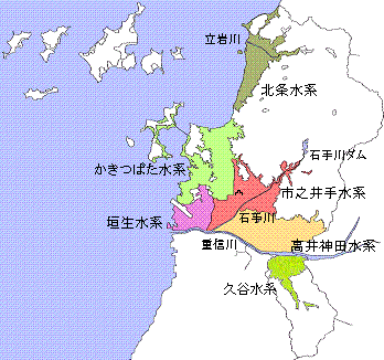 上水道の水系区分の地図（H29）