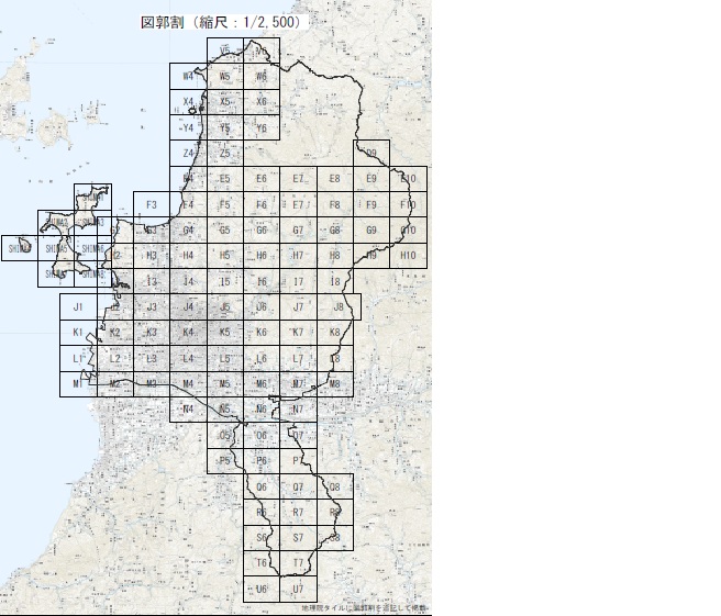 図郭割（縮尺1:2,500）