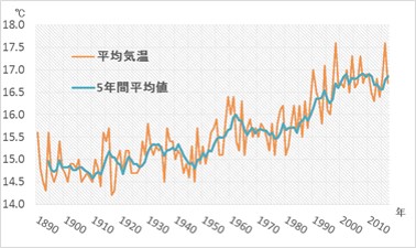 松山市の気温のグラフ