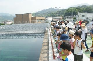 市之井手浄水場内の見学