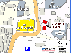 本館東側広場の位置図です