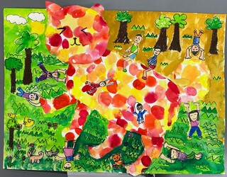 しばいぬにのったらみみがふわふわだったよ