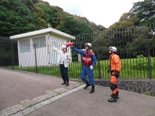 消防隊への事故説明