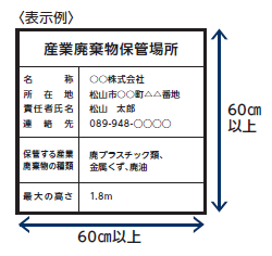 産業廃棄物保管場所の表示