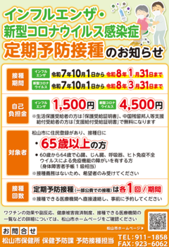インフルエンザとコロナウイルス感染症のポスター