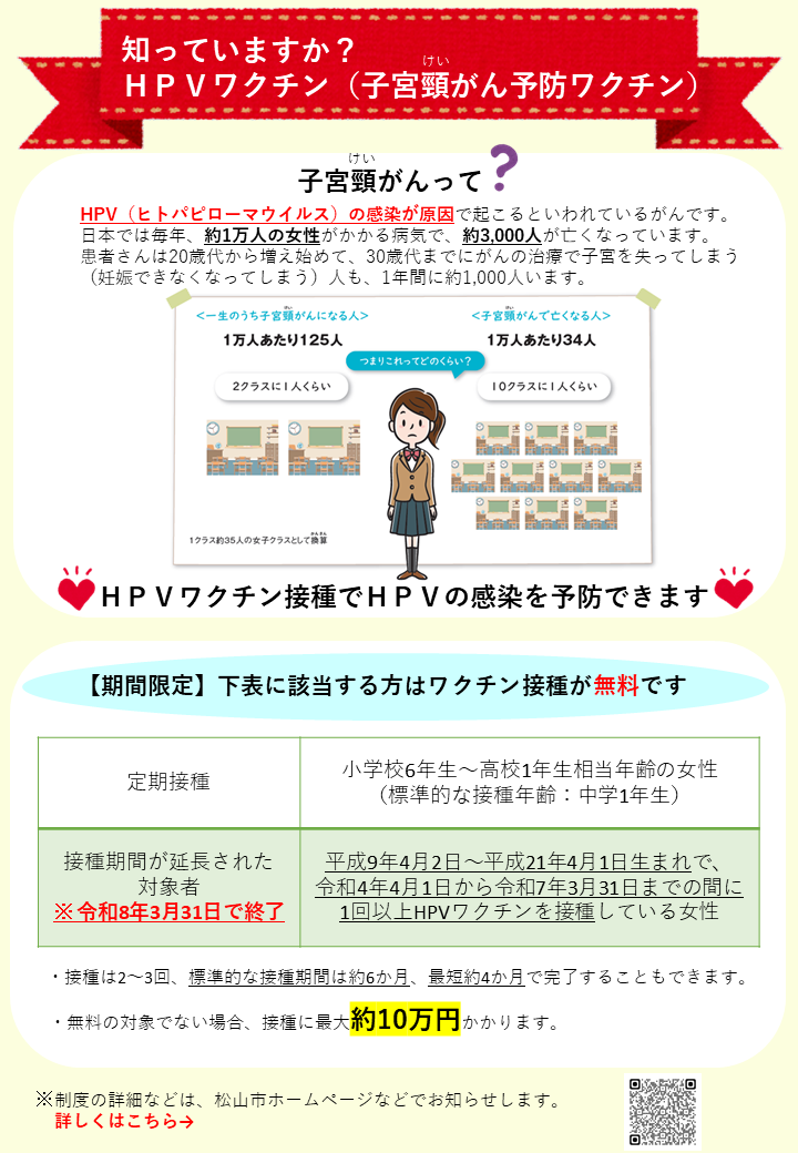 HPVワクチンのチラシ表