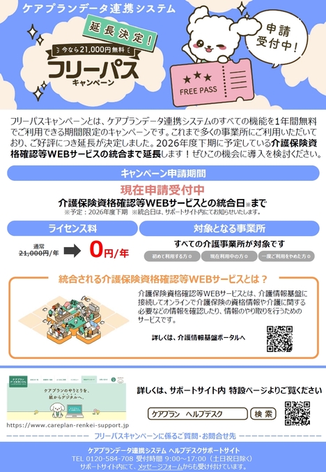 ケアプランデータ連携システムフリーパスキャンペーン