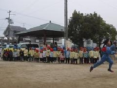 荏原小学校マラソン大会応援の様子