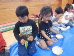 さやむき体験の様子