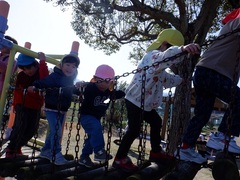 公園で遊ぶ幼児の写真