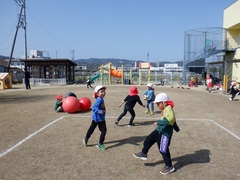 ボール遊びをしている幼児の写真