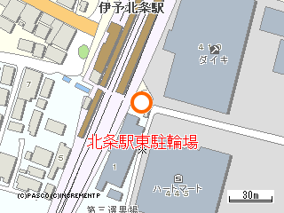 北条駅東駐輪場の地図です