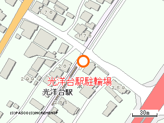 光洋台駅駐輪場の地図です