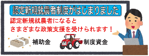 認定新規就農者制度がはじまりました