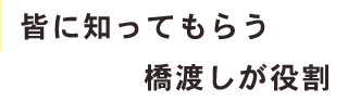 皆に知ってもらう橋渡しが役割