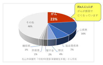 松山市の主な死因の割合(令和5年)グラフ