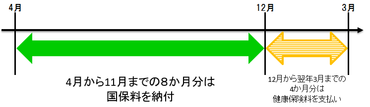 【事例3】12月31に職場の健康保険に加入し、松山市国保をやめた場合