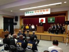 挨拶する松山市長