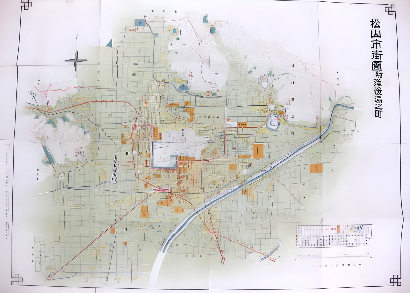 松山市街図（昭和９年）