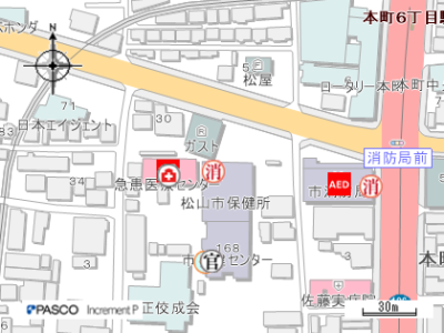 松山市保健所地図