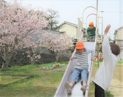 滑り台をする子どもの様子