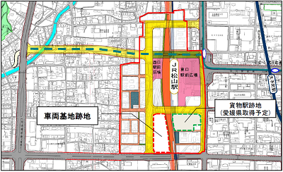 車両基地跡地位置図