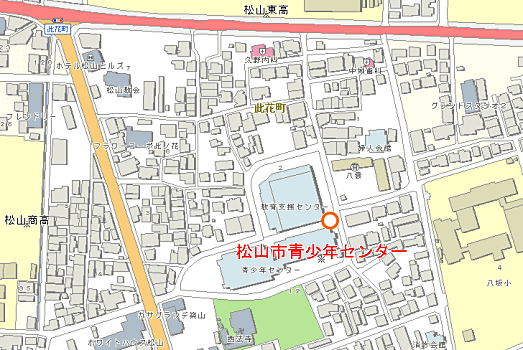 松山市青少年センター付近図