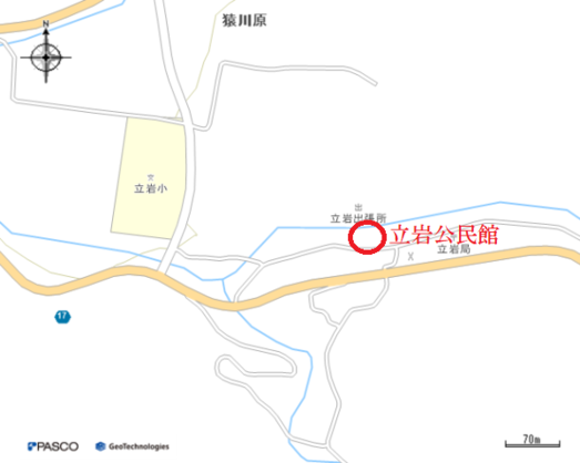 立岩公民館前付近図