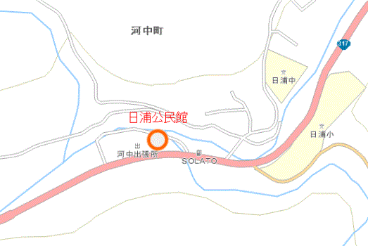 日浦公民館付近図