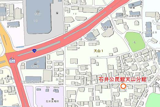 石井公民館天山分館付近図