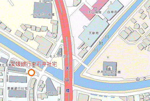 愛媛銀行東石井社宅付近図