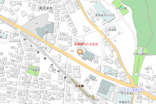 愛媛銀行久米支店付近図