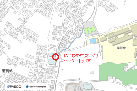 JAえひめ中央アグリセンター松山東付近図