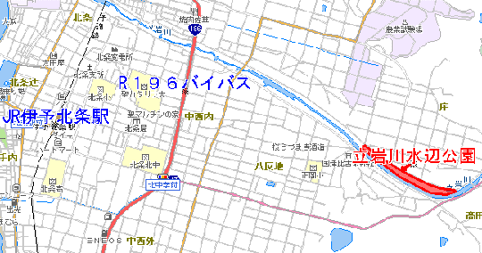 立岩川水辺公園位置図