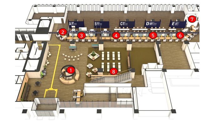 総合窓口センターの平面図