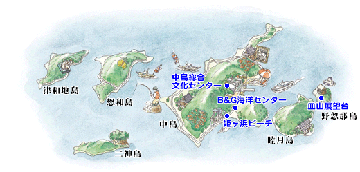 中島地域の地図