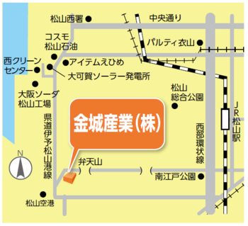 金城産業株式会社(北吉田町)付近の地図（説明）